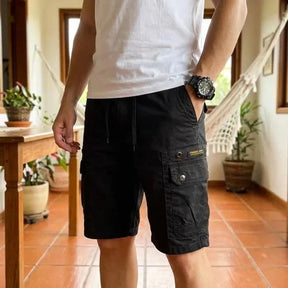 [Leve 4. Pague Só 2] Bermuda Tática Havoc Masculina em Algodão e Poliéster de Alta Resistência com Bolsos Cargo Multifuncionais