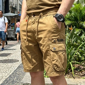[Leve 4. Pague Só 2] Bermuda Tática Havoc Masculina em Algodão e Poliéster de Alta Resistência com Bolsos Cargo Multifuncionais