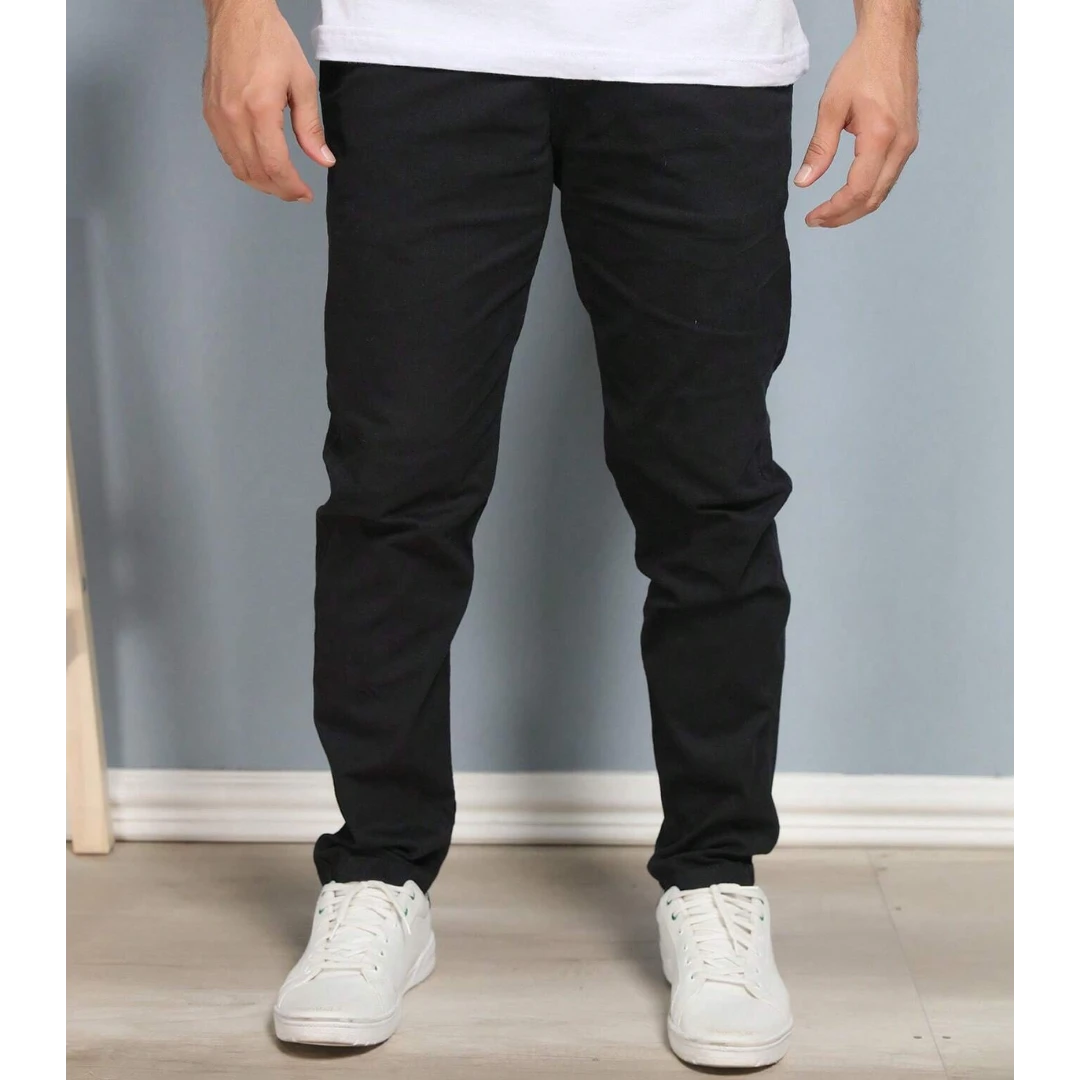 Calça Reta Masculina em Sarja - Kit 4 Unidades