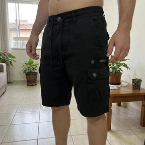 [Leve 4. Pague Só 2] Bermuda Tática Havoc Masculina em Algodão e Poliéster de Alta Resistência com Bolsos Cargo Multifuncionais