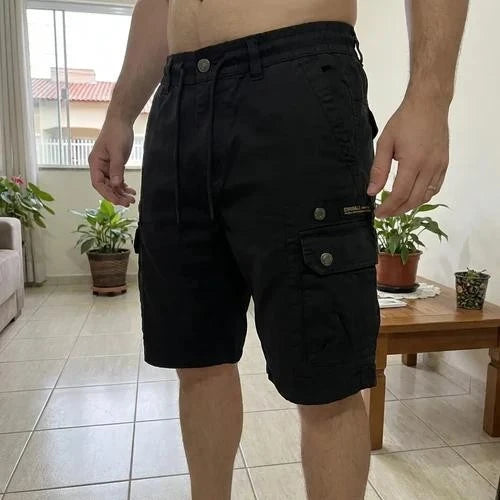 [Leve 4. Pague Só 2] Bermuda Tática Havoc Masculina em Algodão e Poliéster de Alta Resistência com Bolsos Cargo Multifuncionais