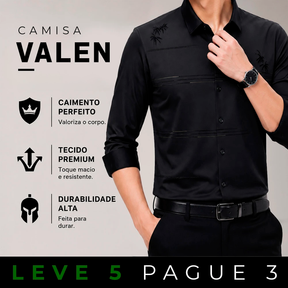 [LEVE 5 PAGUE 3] Camisa Masculina Valen Executive em Elastano Premium