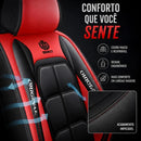 Kit Completo de Capas para Banco de Carro Velox em Couro Legítimo Universal 5 Lugares Com Airbag + Tapetes e Capa de Volante