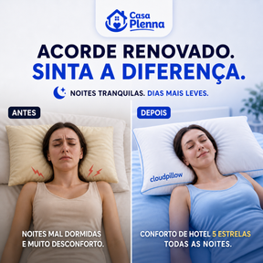 CloudPillow™ Travesseiro Premium Pluma de Ganso - Conforto de Hotel 5 Estrelas