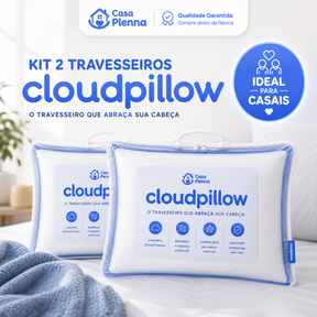 CloudPillow™ Travesseiro Premium Pluma de Ganso - Conforto de Hotel 5 Estrelas