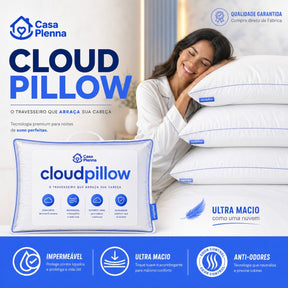CloudPillow™ Travesseiro Premium Pluma de Ganso - Conforto de Hotel 5 Estrelas
