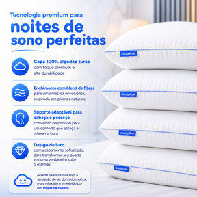 CloudPillow™ Travesseiro Premium Pluma de Ganso - Conforto de Hotel 5 Estrelas