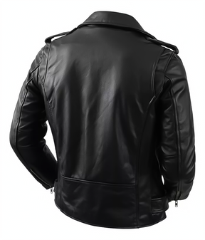 Jaqueta Masculina de Couro Nobre com Cinto Frontal