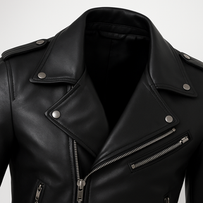 Jaqueta Masculina de Couro Nobre com Cinto Frontal